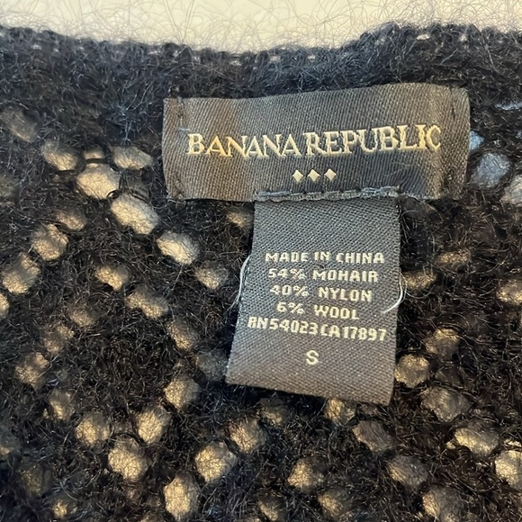 VTG-banana republic-S-black-sequence, mohair blend, hook&eye,open front cardigan - Picture 6 of 11